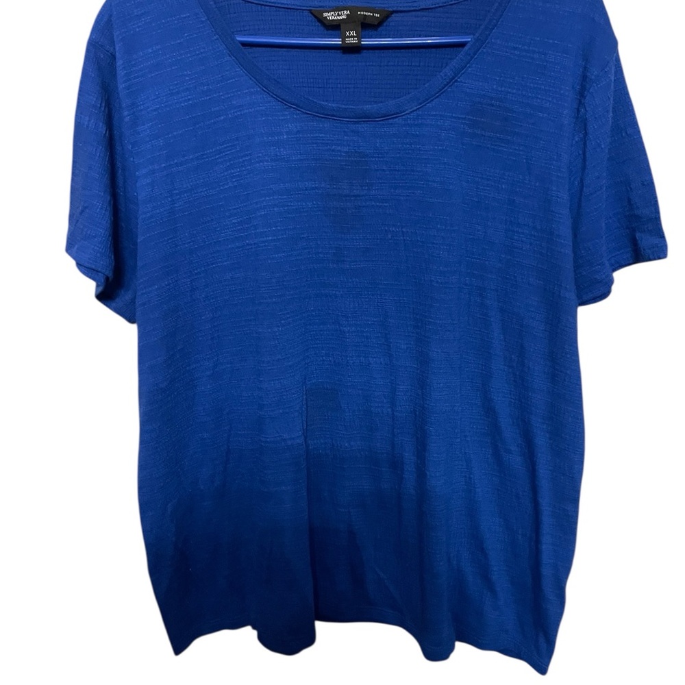 Simply Vera Vera Wang Cobalt Blue Short Sleeve Tee size xxl plus size